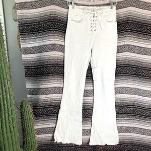 White Lace Up Denim Flares size 26 excellent condition!